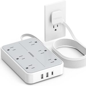 -30%OFF TESSAN Flat Extension Cord 10 FT with Flat Plug Power Strip