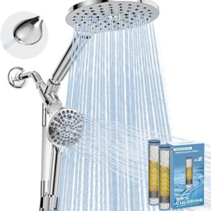 -38%OFF Dual Filtered Rain Shower Head Combo, Handheld Shower Head