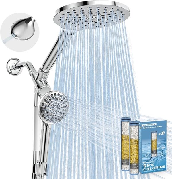 -38%OFF Dual Filtered Rain Shower Head Combo, Handheld Shower Head