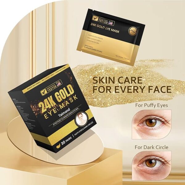 -50%OFF 24K Gold Under Eye Mask for Puffy Eyes - Image 4