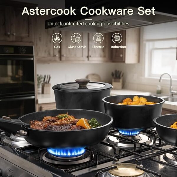 -40%OFF Ceramic Cookware Set Detachable Handle - Image 3