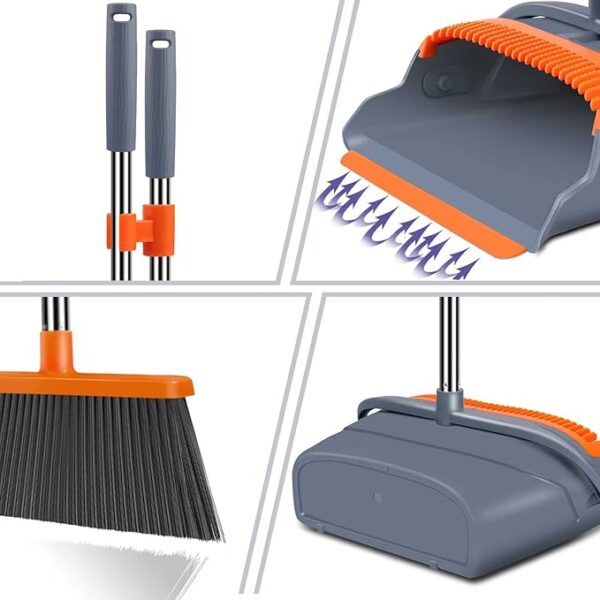 -28%OFF kelamayi Upgrade Broom and Dustpan Set, Self-Cleaning with Dustpan Teeth - Image 4