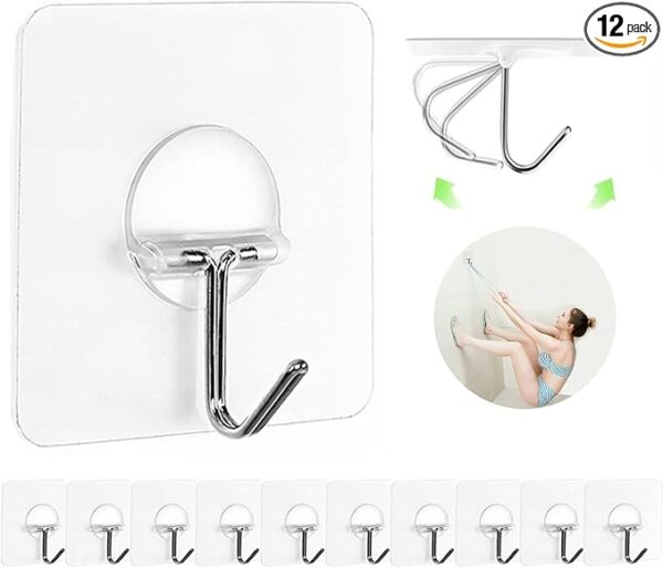 -32%OFF Adhesive Hooks for Hanging Heavy Duty Wall Hooks Self Adhesive Towel Coat Hooks