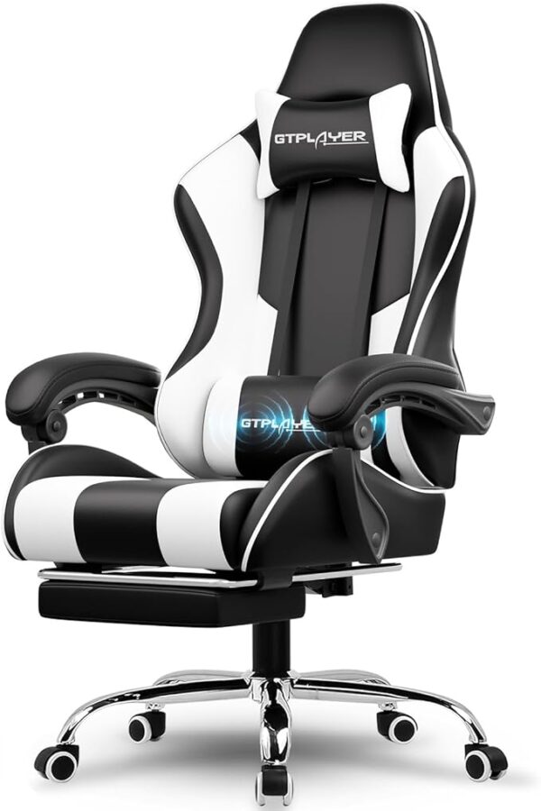 -43%OFF GTPLAYER Gaming Chair, Computer Chair with Footrest and Lumbar Support