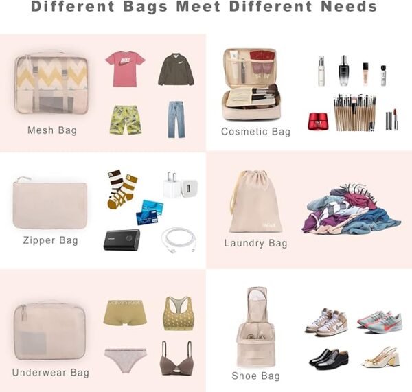 -42%OFF BAGAIL 8 Set Packing Cubes Luggage Packing Organizers - Image 3