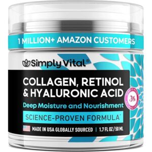 -21%OFF SimplyVital Collagen, Retinol & Hyaluronic Acid Cream - Anti-Aging Face Moisturizer for Face