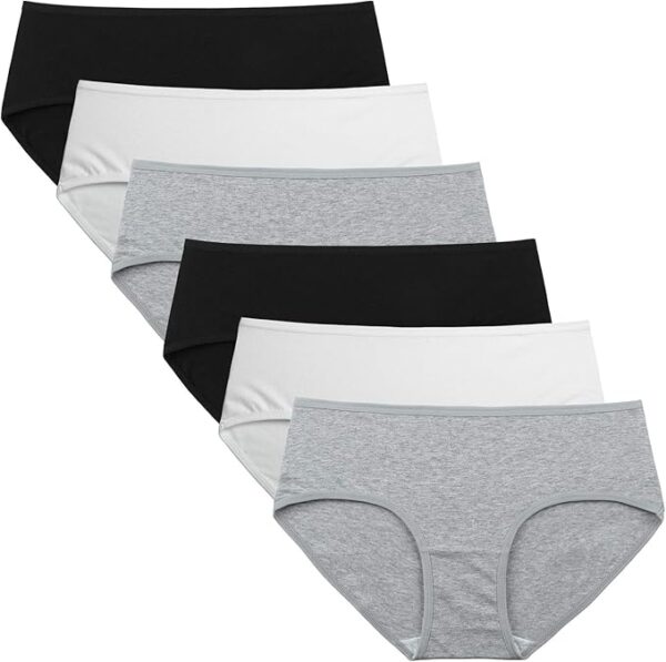 -15%OFF INNERSY Womens Underwear Cotton Hipster Panties Regular & Plus Size 6-Pack - Image 3