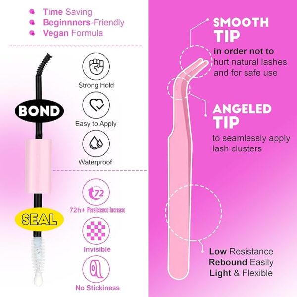 -15%OFF Pawotence Lash Extension Kit DIY 280pcs Lash Clusters Eyelash Extension Kit - Image 5