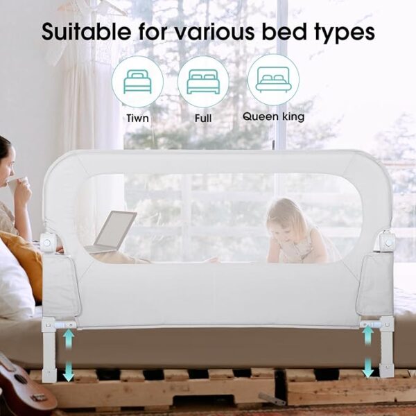 -27%OFF Baby Bed Rail Guard for Toddlers - 47" Toddler Bed Side Rails for Twin, Full - Image 3