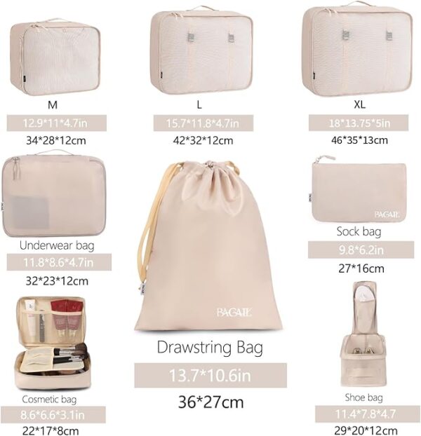 -42%OFF BAGAIL 8 Set Packing Cubes Luggage Packing Organizers - Image 5