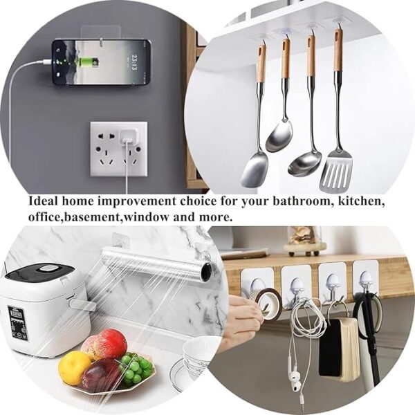 -32%OFF Adhesive Hooks for Hanging Heavy Duty Wall Hooks Self Adhesive Towel Coat Hooks - Image 2