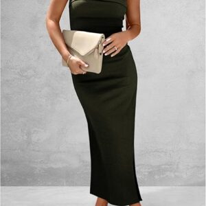 -24%OFF PRETTYGARDEN Women's Summer Bodycon Maxi Tube Dress Ribbed Strapless Side