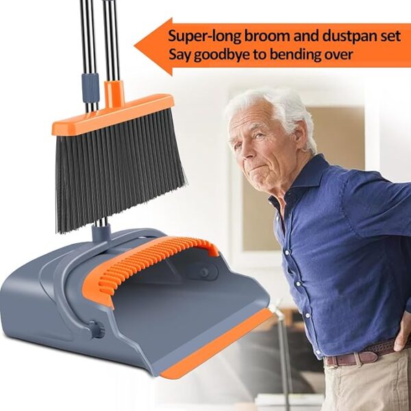 -28%OFF kelamayi Upgrade Broom and Dustpan Set, Self-Cleaning with Dustpan Teeth - Image 3