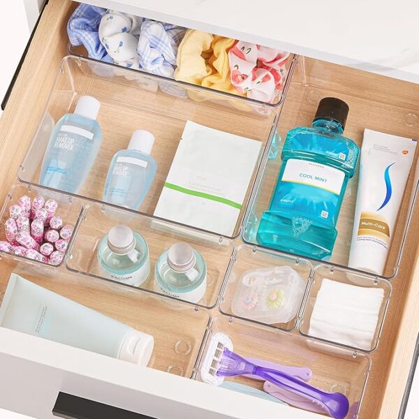 -18%OFF Vtopmart 25 PCS Clear Plastic Drawer Organizers Set, 4-Size Versatile Bathroom and Vanity - Image 2