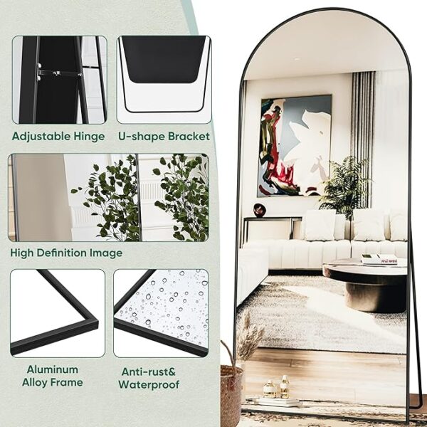 32%OFF Arched Floor Mirror, Glassless Mirror Full Length with Stand, Floor Mirrors Freestanding - Image 4