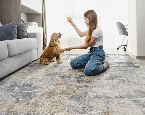 37%OFF Washable Neutral Modern Abstract Soft Thin Large Rug Indoor Floor No Slip Rug Carpet for Bedroom - Image 3