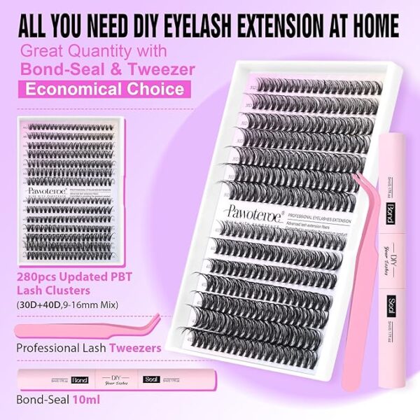 -15%OFF Pawotence Lash Extension Kit DIY 280pcs Lash Clusters Eyelash Extension Kit - Image 3