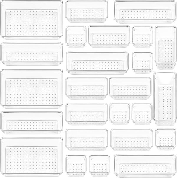 -18%OFF Vtopmart 25 PCS Clear Plastic Drawer Organizers Set, 4-Size Versatile Bathroom and Vanity - Image 3