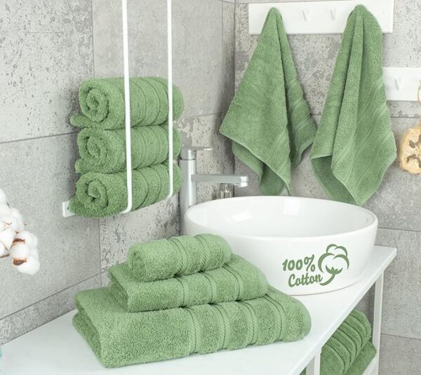 -34%OFF American Soft Linen Luxury 6 Piece Towel Set, 2 Bath Towels 2 Hand Towel 2 Washcloths - Image 2
