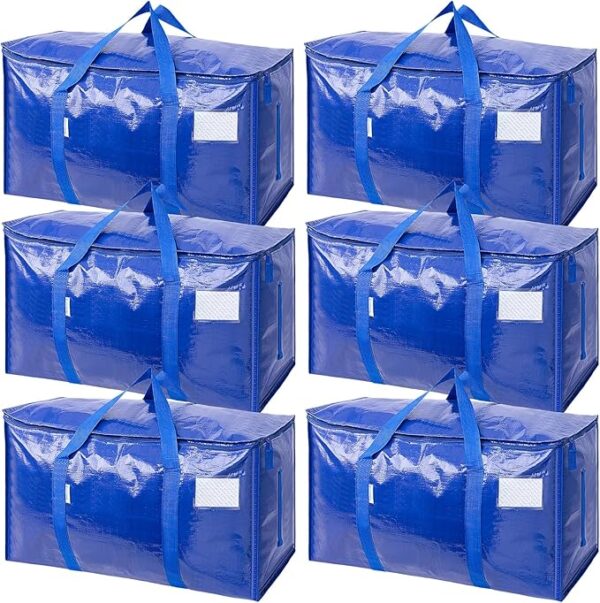-38%OFF TICONN 6 Pack Extra Large Moving Bags with Zippers & Carrying Handles