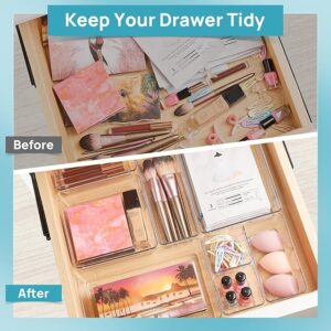 -18%OFF Vtopmart 25 PCS Clear Plastic Drawer Organizers Set, 4-Size Versatile Bathroom and Vanity