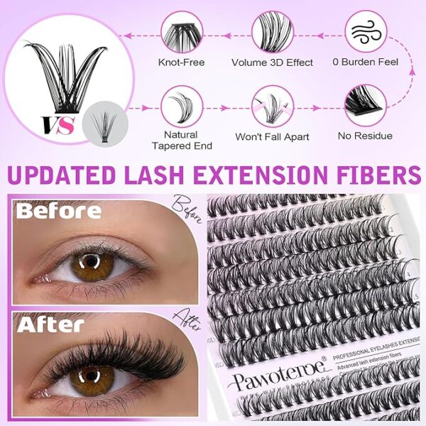 -15%OFF Pawotence Lash Extension Kit DIY 280pcs Lash Clusters Eyelash Extension Kit - Image 4